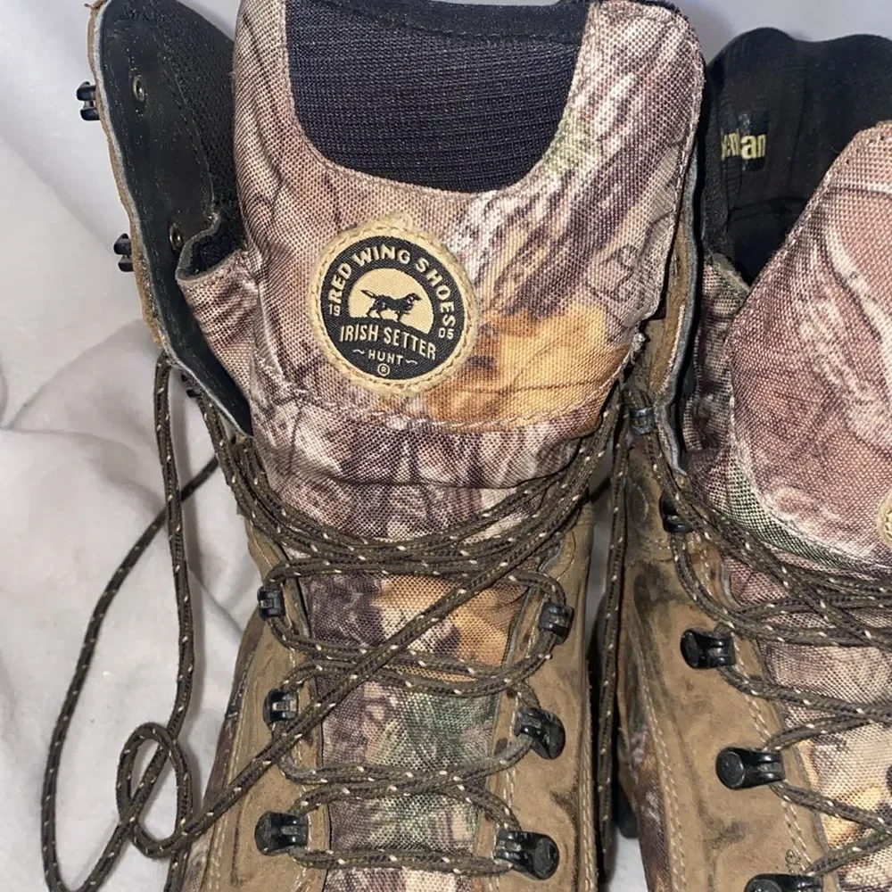 Irish Setter Red Wing Boots 9.5 Camo Waterproof hunting ultra dry 4837 scent